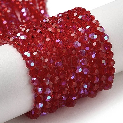 Electroplate Transparent Glass Beads Strands EGLA-A035-T4mm-L07-1