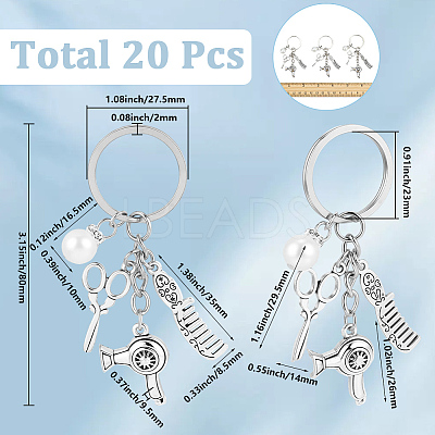 20Pcs Daily Use Subject Keychains KEYC-SC0002-07-1