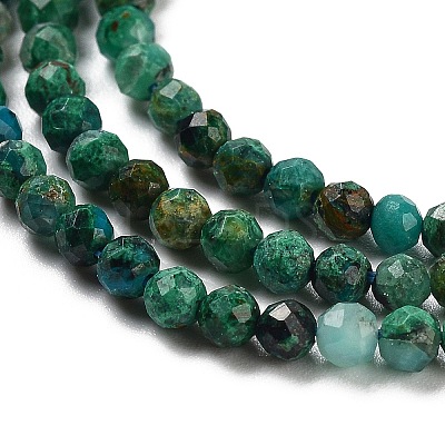Natural Chrysocolla Beads Strands X-G-P514-A03-02-01-1