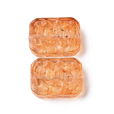 Transparent Spray Painted Glass Beads X-GLAA-I050-08E-1