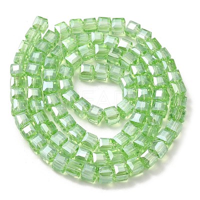 Electroplate Glass Beads Strands EGLA-D018-6x6mm-33-1