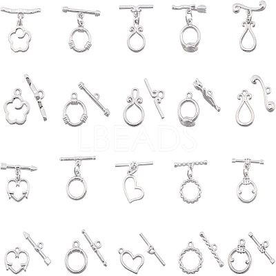 20Sets 10 Style Brass Toggle Clasps KK-FH0002-25-1