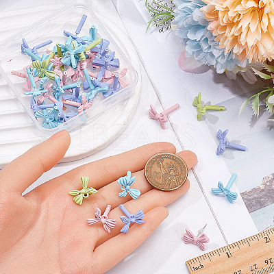 40Pcs Spray Painted Alloy Stud Earring Findings FIND-SP0005-51-1