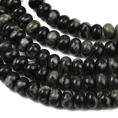 Natural Black Spot Jasper Beads Strands G-L647-D06-4x6mm-1