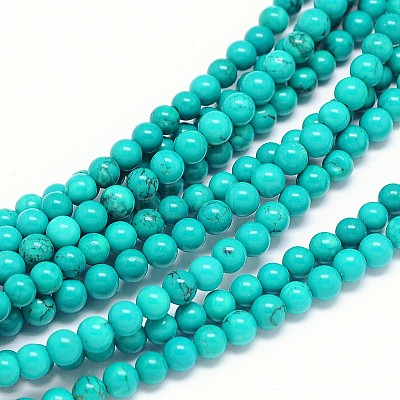 Natural Magnesite Round Bead Strands TURQ-E022-38B-4mm-1
