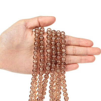 Crackle Glass Beads Strands CCG-Q001-8mm-07-1