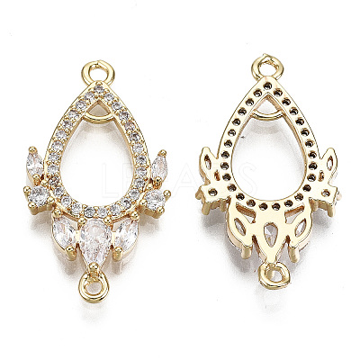 Brass Micro Pave Clear Cubic Zirconia Pendants KK-T056-64G-NF-1
