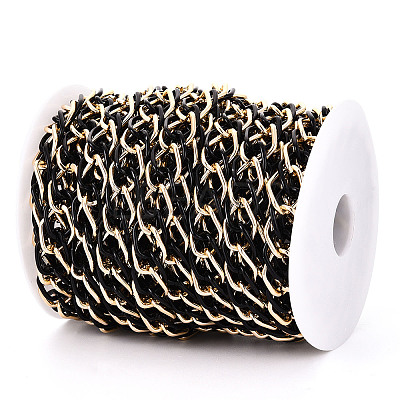 Aluminium Two Tone Rhombus Link Chains CHA-N004-05EBG-1