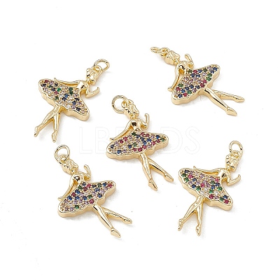 Brass Micro Pave Cubic Zirconia Pendants KK-E068-VB141-1