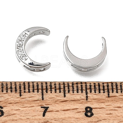 Brass Micro Pave Clear Cubic Zirconia Beads CU-CBAC809-01P-1