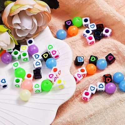450pcs 18 Colors Opaque Acrylic European Beads MACR-SZ0001-17-1