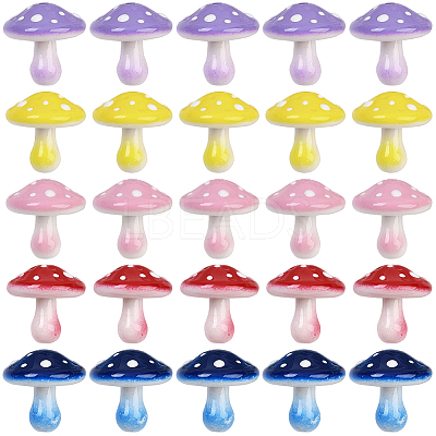 25Pcs 5 Colors Opaque Acrylic Beads MACR-PA0001-60-1