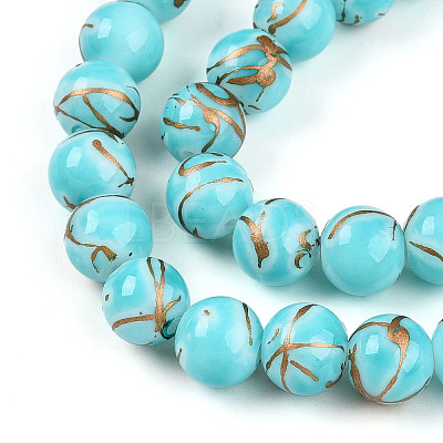 Baking Paint Glass Beads X1-DGLA-N010-10mm-03-1