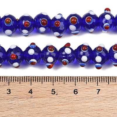 Handmade Bumpy Lampwork Beads Strands LA-CBA05D6-01-06-1