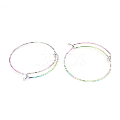 Adjustable Ion Plating(IP) 304 Stainless Steel Expandable Bangle Making BJEW-L604-09M-1