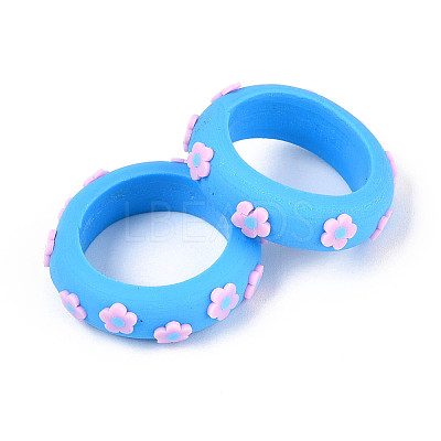 Handmade Polymer Clay Finger Rings CLAY-N013-26-1