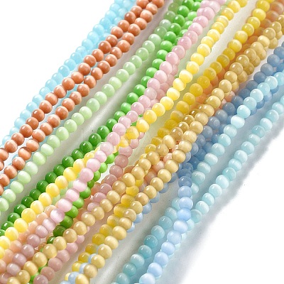 Cat Eye Glass Bead Strands CE-R010-09-1