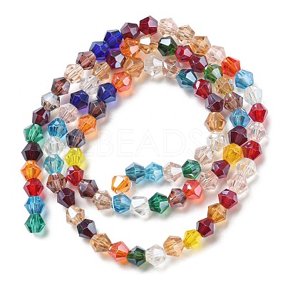 Transparent Electroplate Glass Beads Strands GLAA-F029-4mm-C29-1