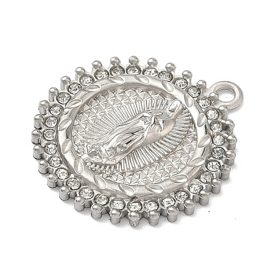 304 Stainless Steel & Rhinestone Pendants STAS-G371-09G-01P-1