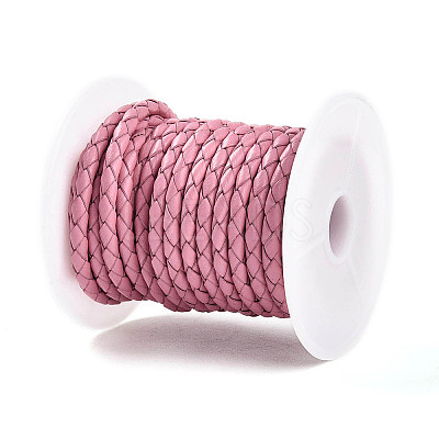 Braided Cowhide Leather Cord NWIR-N005-01D-4mm-1