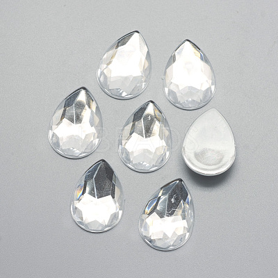 Acrylic Rhinestone Flat Back Cabochons GACR-Q010-10x14-16-1
