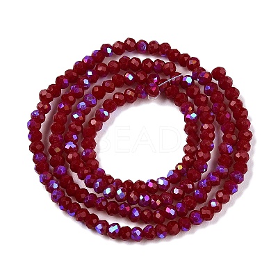 Electroplate Opaque Solid Color Glass Beads Strands EGLA-A044-P1mm-L02-1