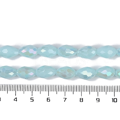 Opaque Solid Color Electroplate Glass Beads Strands EGLA-N013-P10mm-B11-1