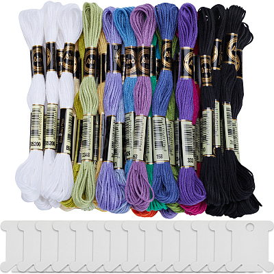 3 Sets 3 Style 6-Ply Polyester Embroidery Floss OCOR-GF0003-41C-1