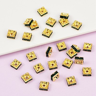 Brass Rhinestone Spacer Beads RSB074NF-12G-1