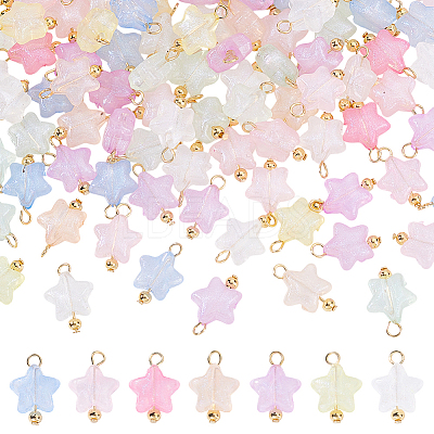 100Pcs Luminous Acrylic Charms PALLOY-GA00029-1