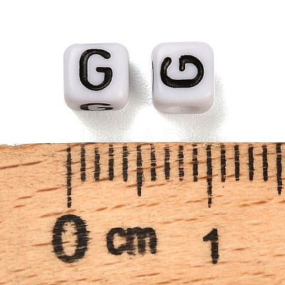 Opaque Acrylic Beads OACR-S076-01G-1