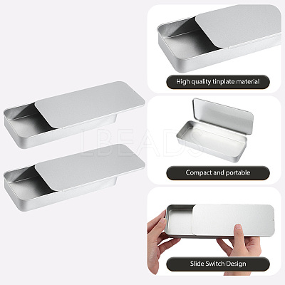 2Pcs Slide Top Tinplate Trinket Storage Boxes CON-SP0001-22A-03-1
