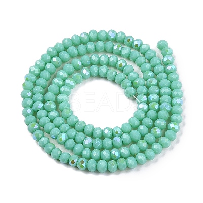 Electroplate Opaque Solid Color Glass Beads Strands EGLA-A044-P2mm-L14-1