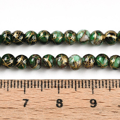 Baking Paint Glass Beads Strands DGLA-N003-4mm-B09-1