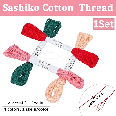 4 Skeins 4 Colors 6-Ply Cotton Embroidery Floss EMBR-WH20001-003B-1