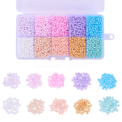 5530Pcs 10 Colors 8/0 Opaque Glass Seed Beads SEED-CJ0001-13-1