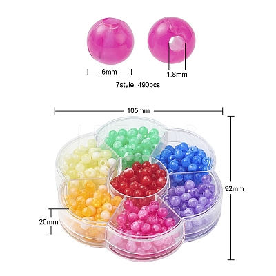 7 Style Acrylic Beads MACR-YW0001-56A-1