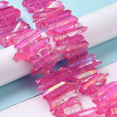 Natural Quartz Crystal Points Beads Strands G-K181-B10-1