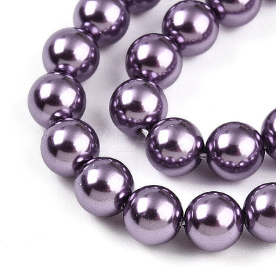 Baking Paint Pearlized Glass Pearl Bead Strands HY-N002-5mm-A14-1