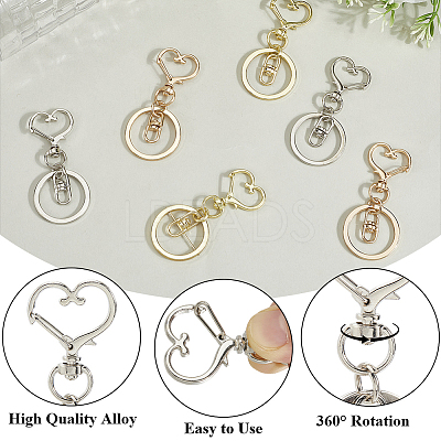 18Pcs Alloy Swivel Keychain Clasps KEYC-SP0001-48B-P-1
