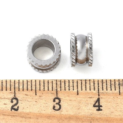 201 Stainless Steel European Beads STAS-Z124-06B-P-1