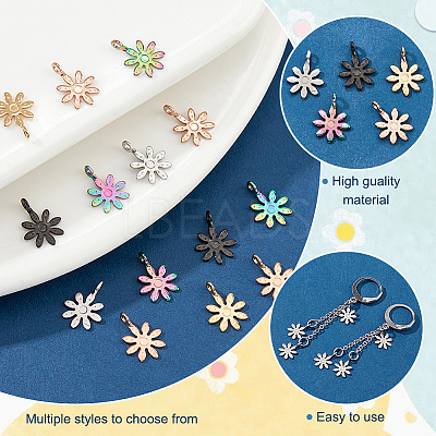 60Pcs 5 Colors 304 Stainless Steel Pendants STAS-NB0001-72-1