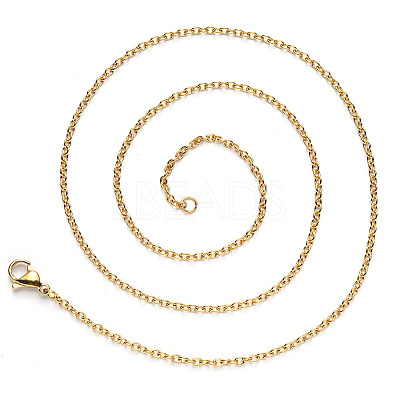PVD Vacuum Plating 304 Stainless Steel Cable Chain Necklace NJEW-S420-007A-G-1