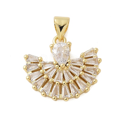 Brass Micro Pave Cubic Zirconia Pendants KK-P293-25A-G-1