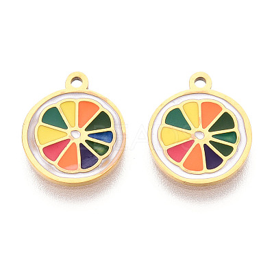 304 Stainless Steel Enamel Charms STAS-N112-05A-G-1