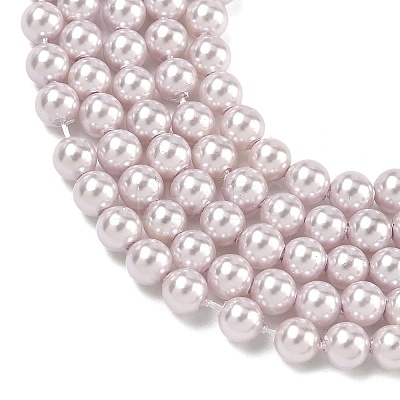 Electroplated Shell Pearl Beads Strands BSHE-G041-4mm-06-1