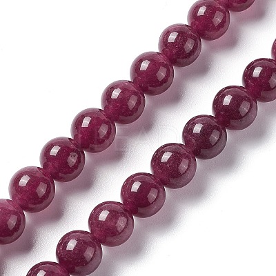 Natural White Jade Imitation Garnet Beads Strands G-I334-02C-1