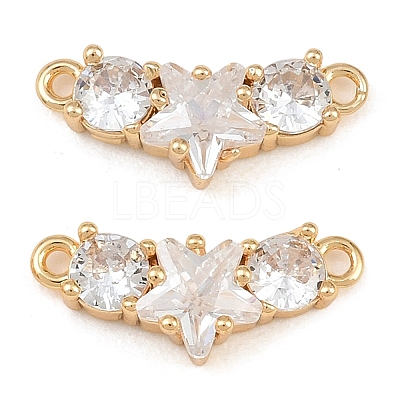 Brass Pave Clear Cubic Zirconia Connector Charmss CU-CBA804C-15G-1