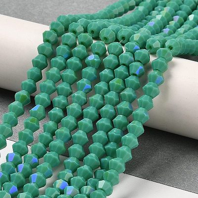 Opaque Solid Color Imitation Jade Glass Beads Strands GLAA-F029-P4mm-D07-1