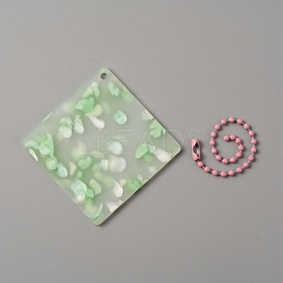 Translucent Acrylic Disc Pendant Keychain KEYC-WH0027-85A-01-1
